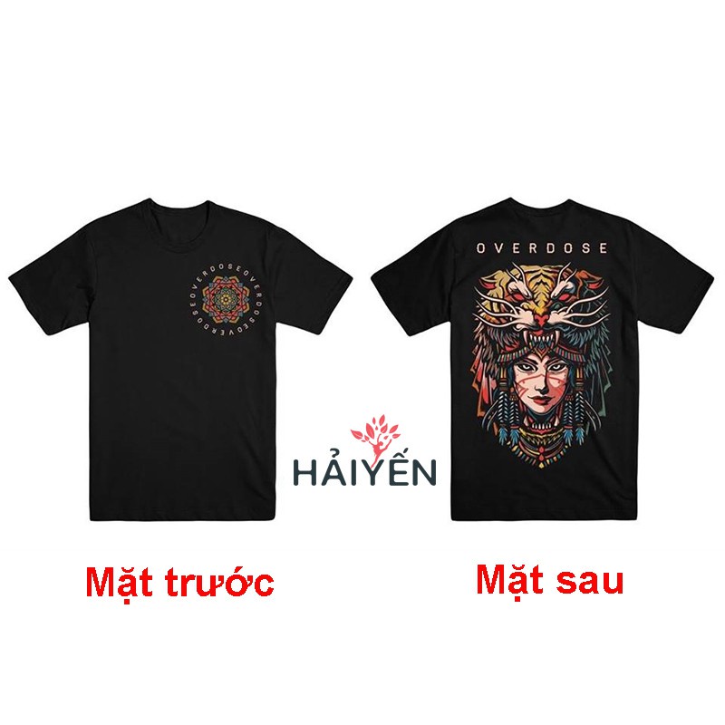 ' Áo thun OverDose Thái Lan in 3D hình nữ tộc trưởng đội đầu cọp dũng mãnh T0279 ;