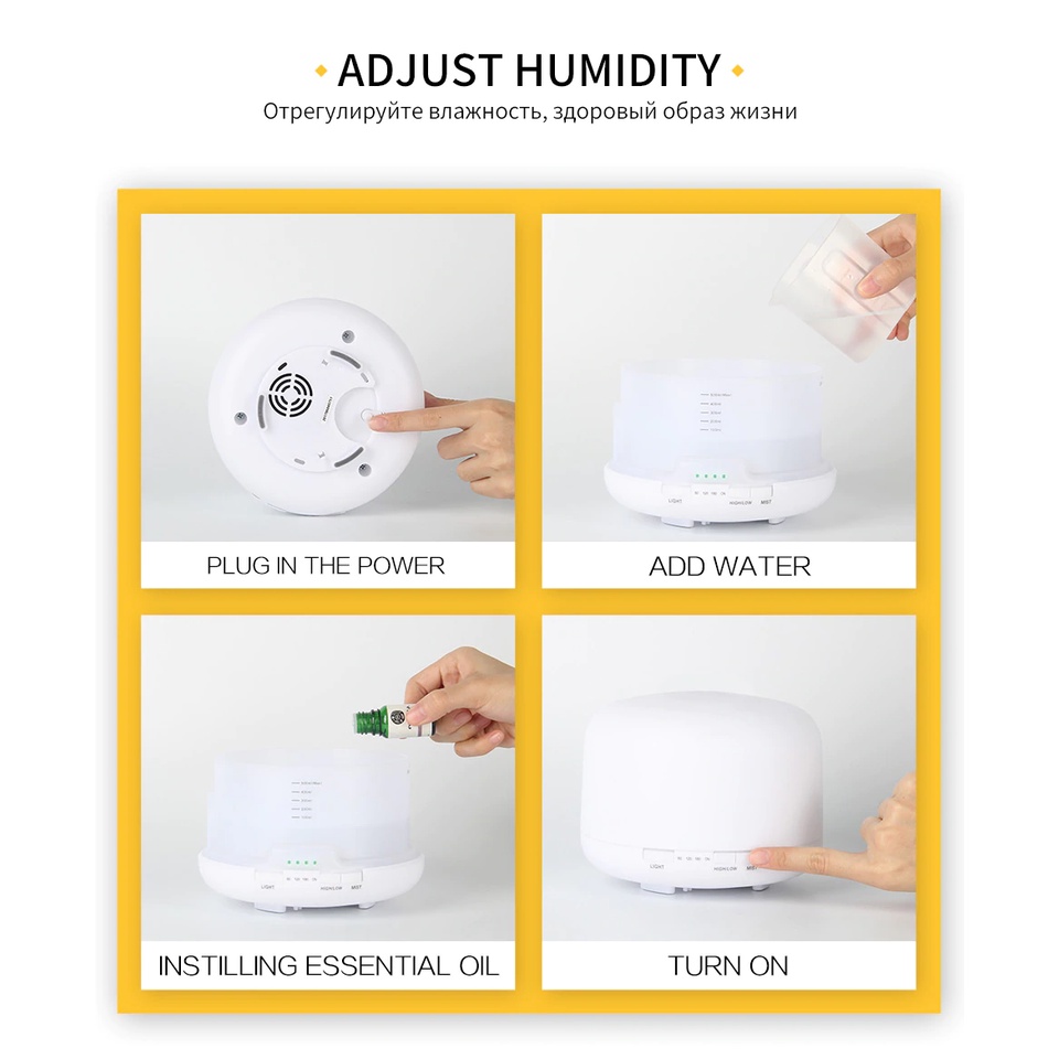 Máy Khuếch Tán Tinh Dầu Benice Aroma Difuser Diffuser A770 - Có Điều Khiển, Đèn Led Đổi Màu Độc Đáo