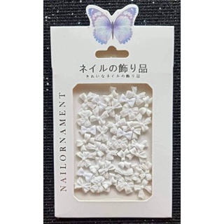 Set charm Nơ trang trí móng màu trắng set khoảng 30 viên