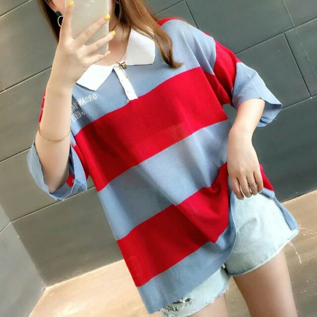 ÁO THUN SỌC CÓ CỔ NỮ CAO CẤP