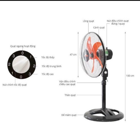Quạt điện, quạt đứng, quạt cây, quạt điện cơ FuJi Fan 5 CÁNH siêu ưu đãi chào hè | BigBuy360 - bigbuy360.vn