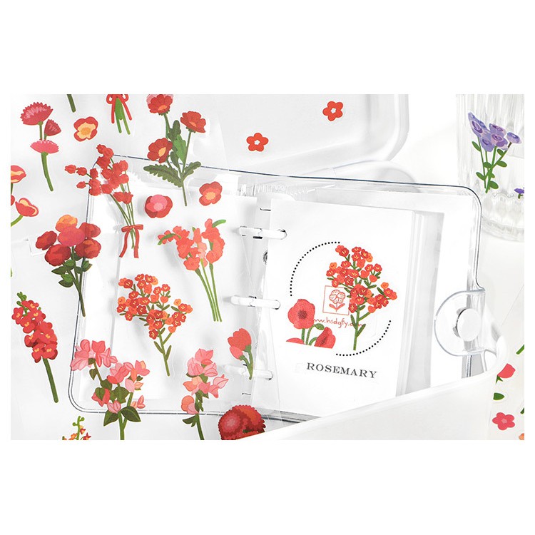 Sticker hoa vintage aesthetic trong hình dán trang trí sổ tay bullet journal dụng cụ dán planner Dried Flowers