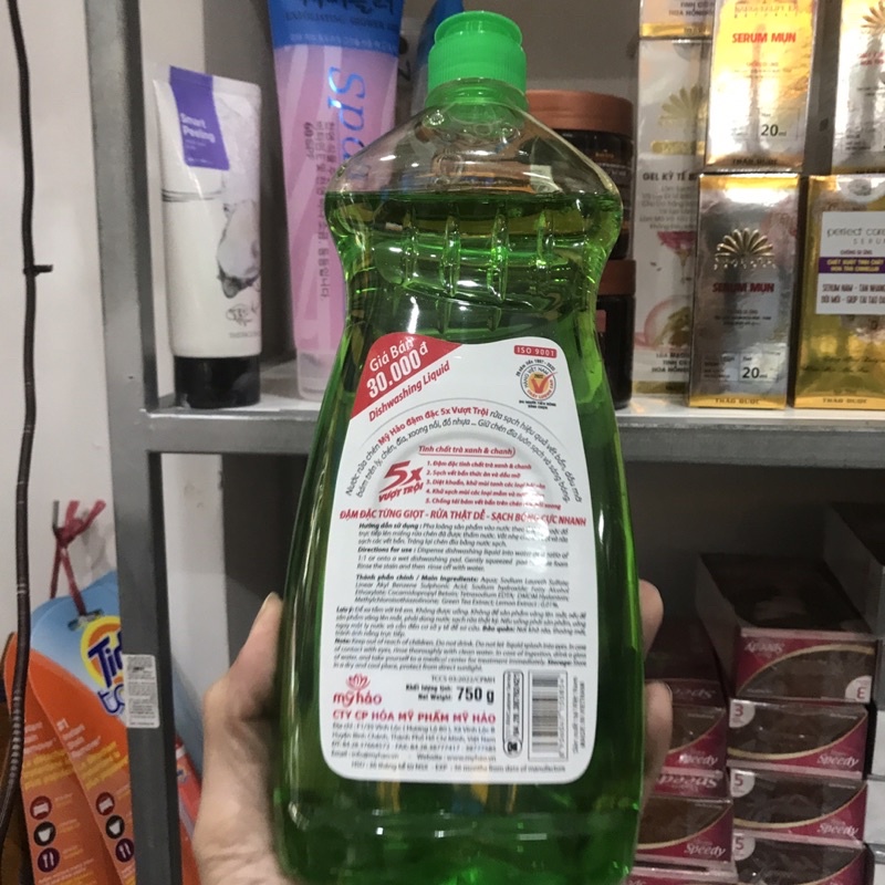 Nước rửa chén Mỹ Hảo 5X đậm đặc tinh dầu vỏ bưởi 750g.