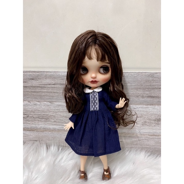 Đầm xanh thô vintage size blythe,xinyi,barbie