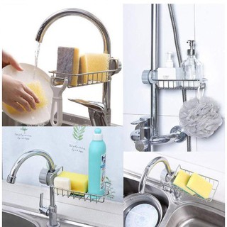 KỆ CÀI CẠNH VÒI RỬA BÁT ĐỂ KHĂN VÀ RẺ RỬA BÁT TIỆN DỤNG BẰNG INOX