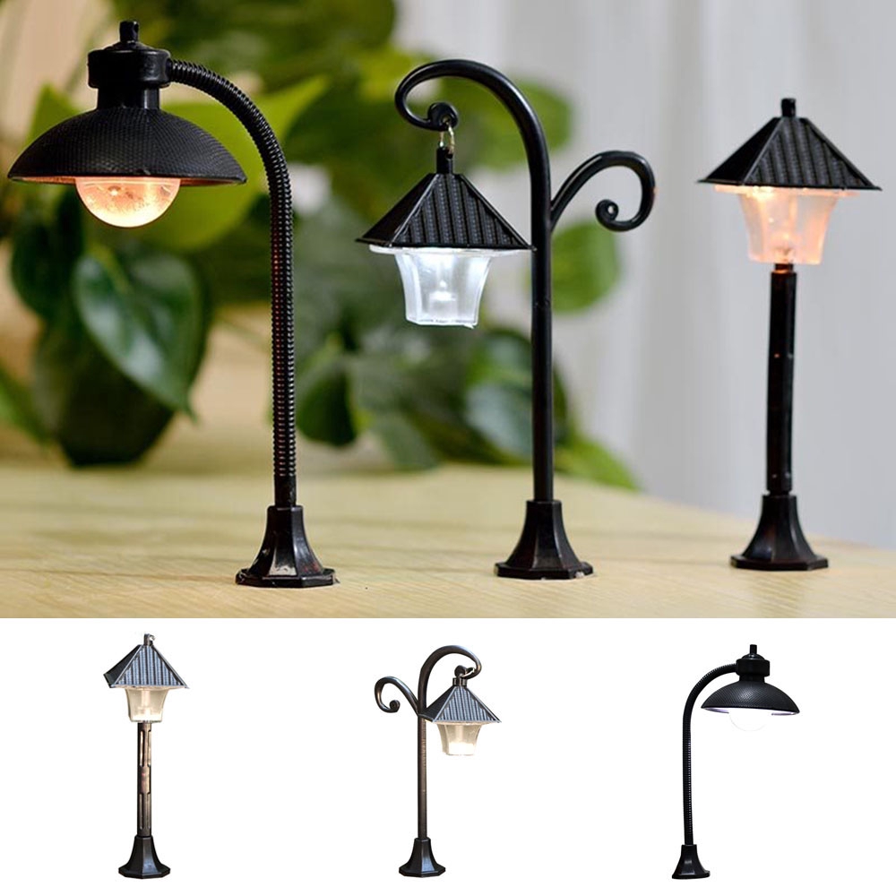 Mô hình cây đèn đường bằng nhựa resin phong cách cổ điển xinh xắn dùng trang trí bonsai