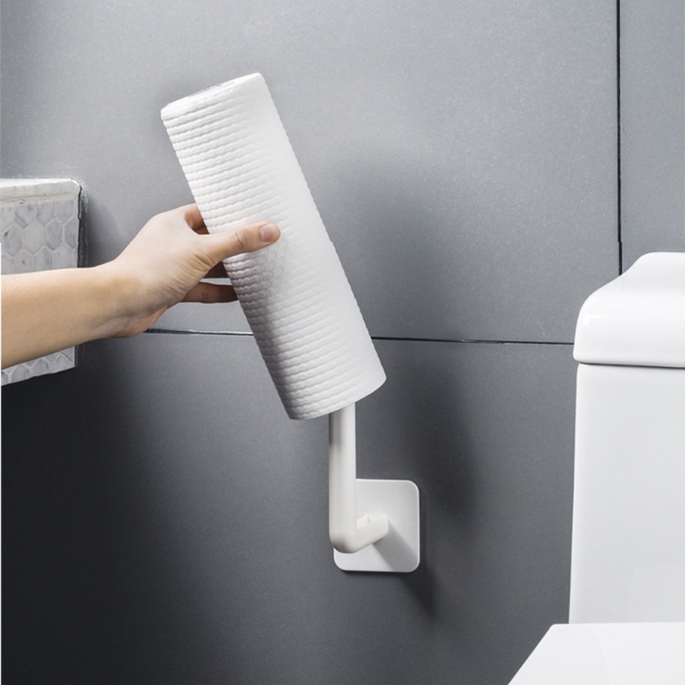 Móc dán tường chữ L treo cuộn giấy đa năng treo cốc và nắp nồi đồ dùng nhà bếp nhà tắm tiện lợi