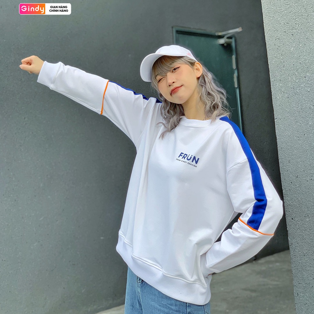 Áo sweater nỉ da cá GINDY hoodie trơn basic cổ tròn ulzzang form rộng dài tay thời trang thu đông 2021 A9108 | BigBuy360 - bigbuy360.vn