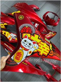 Dàn áo Ex 150 đỏ candy tem Mèo may mắn
