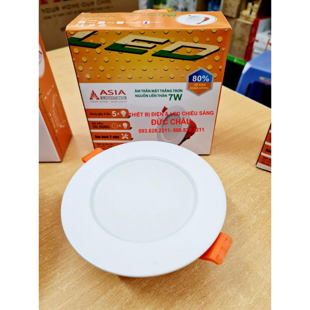 Đèn led downlight lắp âm trần lỗ khoét 90 công suất 7w chính hãng  ASIA, bảo hành 2năm đổi mới