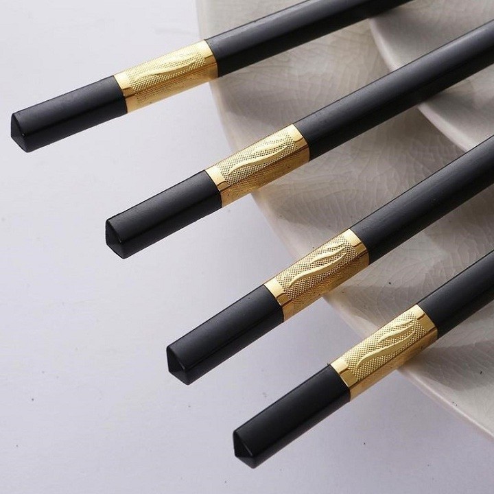 Bộ 10 Đôi Đũa Khảm Phong Cách Nhật Bản-màu vàng-như ý 2248 SHIPNHANH88
