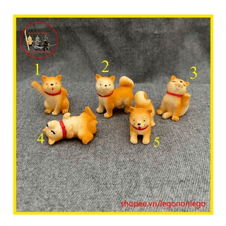 Mô hình tĩnh chú chó Shiba Inu Akita đáng yêu nhiều dáng làm tiểu cảnh trang trí góc làm việc