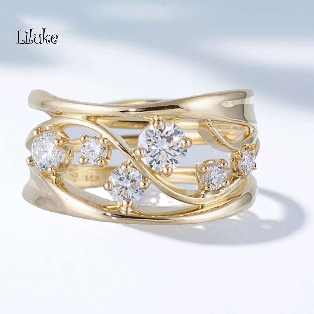 Nhẫn Hợp Kim Đính Đá Zircon Thời Trang Cho Nữ