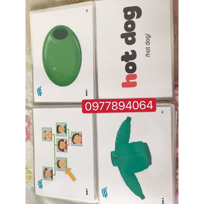 Flashcards Oxford phonics world 1- 2-3-4-5- thiết  kế 2mặt ép plastics