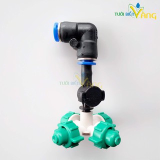 Béc 4 cửa góc 8mm gắn cuối ống hơi tưới phun sương