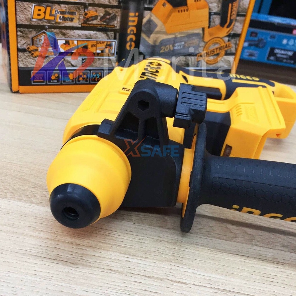 Máy khoan bê tông pin INGCO CRHLI2201 20V motor không chổi than, tích hợp đèn làm việc, chưa bao gồm pin sạc