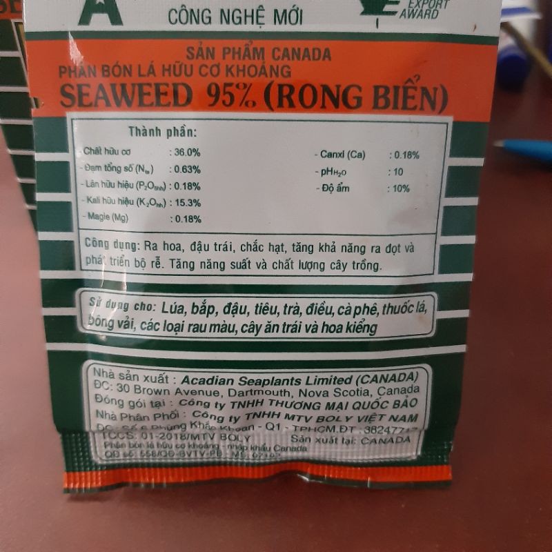 Phân Hữu Cơ_Seaweed Rong biển 95%