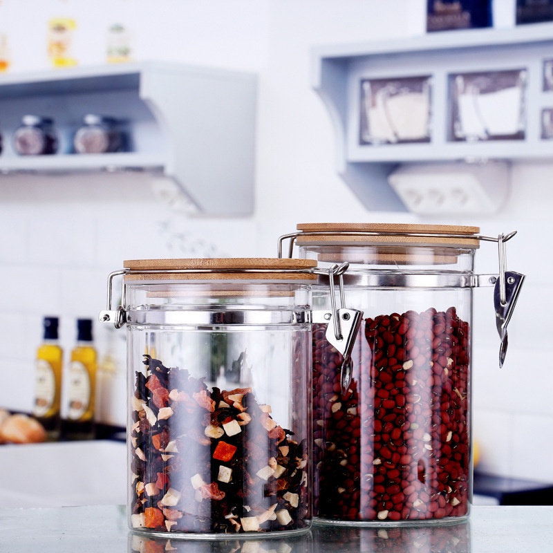 HŨ, BÌNH ĐỰNG TRÀ CÀ PHÊ BẰNG THỦY TINH CÓ NẮP SIẾT CAO SU SIÊU KHÍT