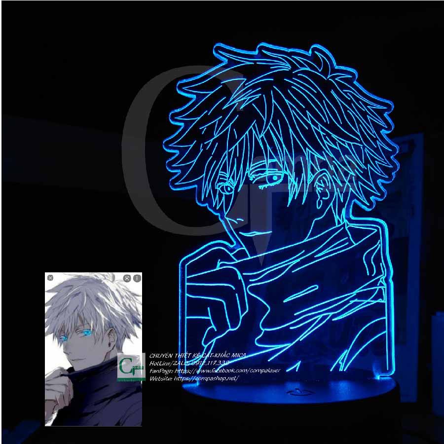 [ẢNH SHOP TỰ CHỤP] Đèn Ngủ ANIME LED 3D Jujutsu Kaisen Satoru Gojo Type 24 AJKN0124 16 màu tùy chỉnh COMPASHOP