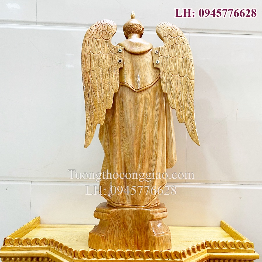 Tượng Thánh Vinh Sơn 50cm gỗ pơmu