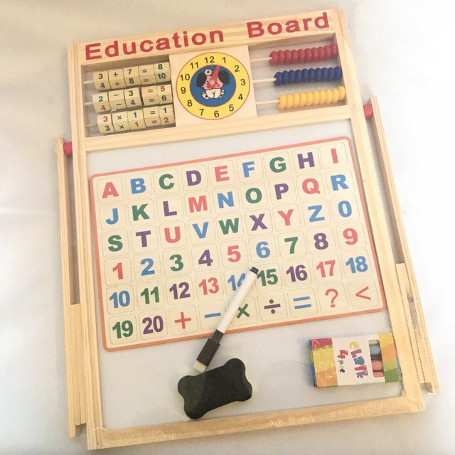 [DN123] Bảng gỗ nam châm giáo dục 2 mặt cho trẻ em mới lớn Ưa chuộng nhất 2019 viết vẽ, học số, học chữ cái