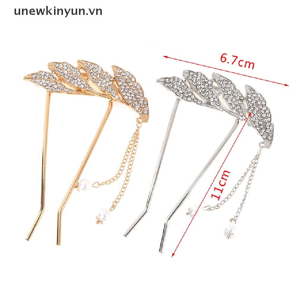 Trâm Cài Tóc Chữ U Đính Đá &amp; Ngọc Trai Giả