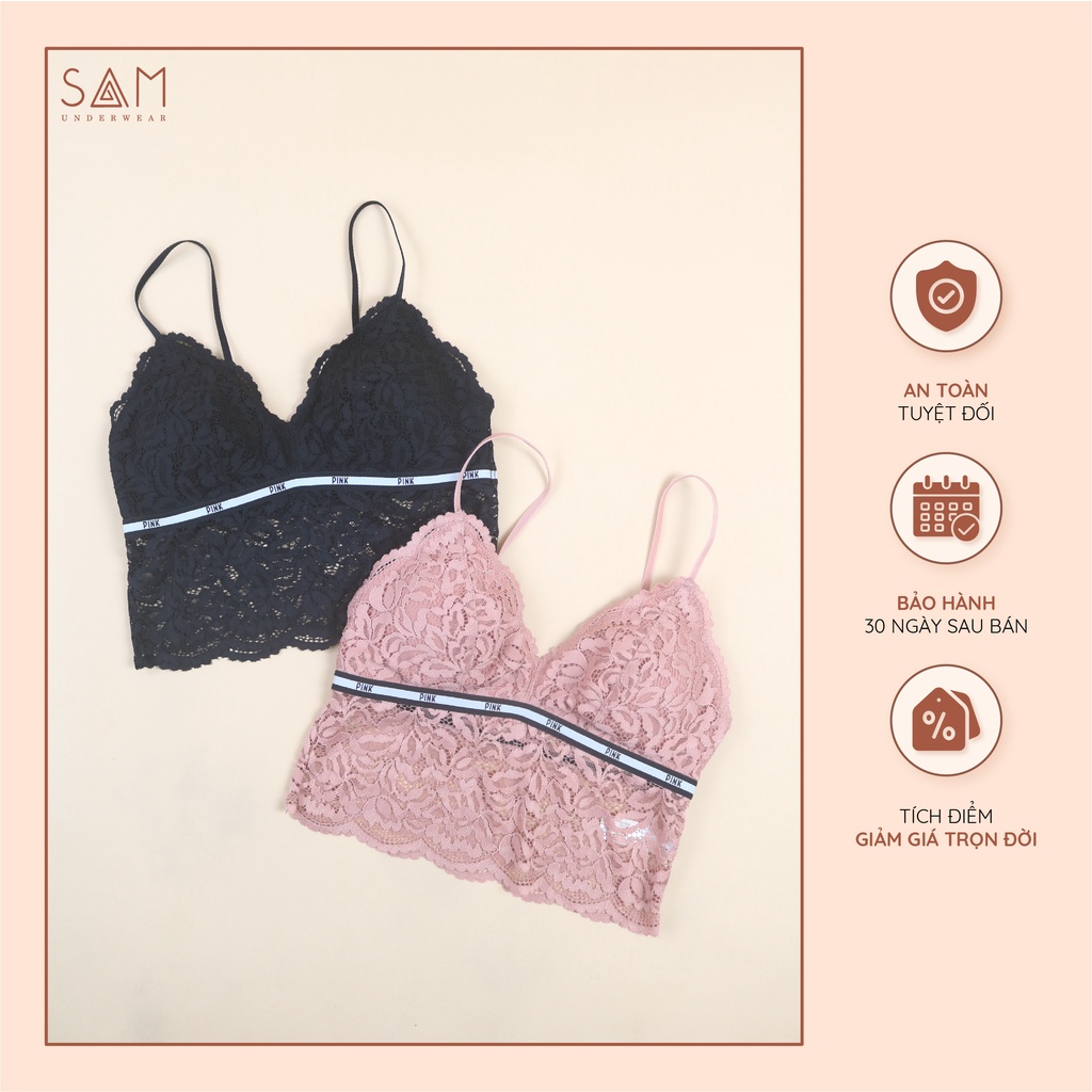 Bralet SAM ren tơ thiết kế áo 2 dây tiện lợi, kèm mút tháo rời linh hoạt, dễ dàng phối đồ S3978