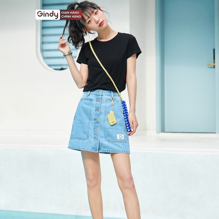 Áo phông cotton thun trơn nữ form vừa cổ tròn GINDY tay ngắn 4 chiều form vừa thoáng mát dễ phối đồ Hàn Quốc A005 | BigBuy360 - bigbuy360.vn