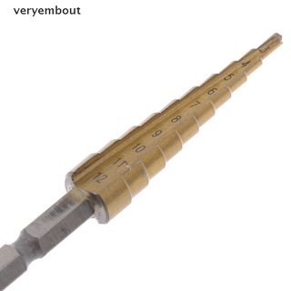 【ut】 3-12mm Coated Stepped Drill Bits Hex Handle Drill Bit Metal Drilling Power Tool .