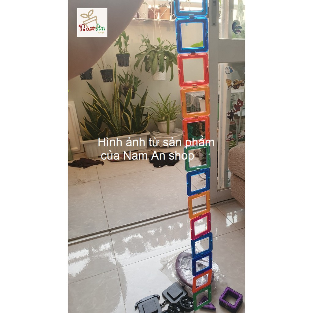 Đồ chơi xếp hình lắp ghép nam châm, 94 chi tiết, tặng 26 thẻ, size lớn. MAGNETIC.w
