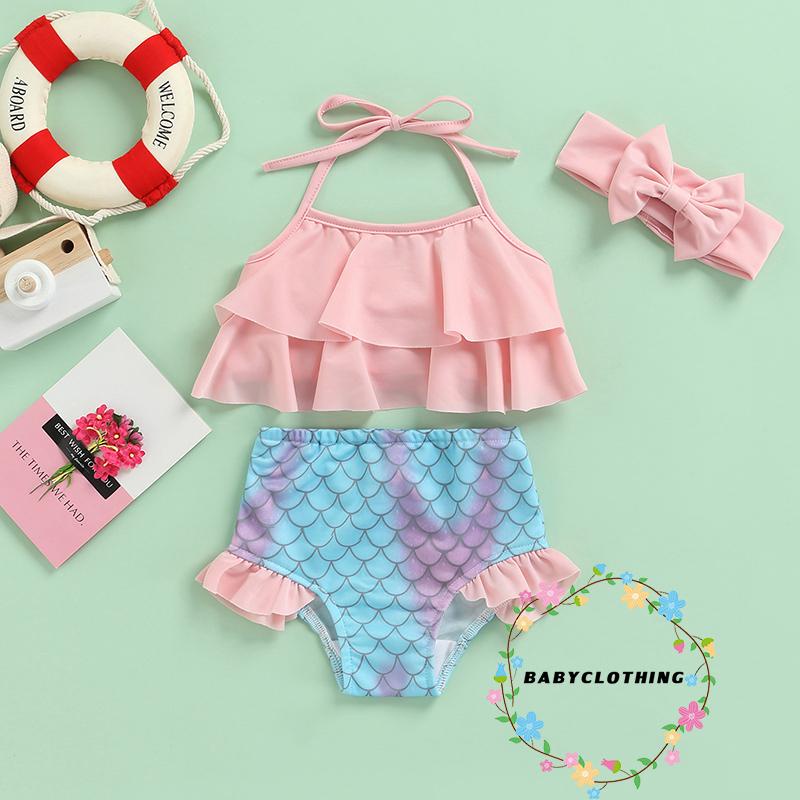 Bộ đồ bơi 3 mảnh màu sắc thời trang cho bé gái