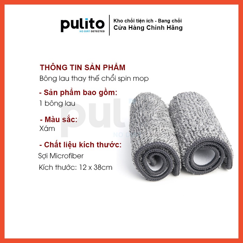 Miếng bông lau thay thế hình chữ nhật dùng cho cây lau nhà Pulito ( LS-CKT-ML-01) - PulitoVN