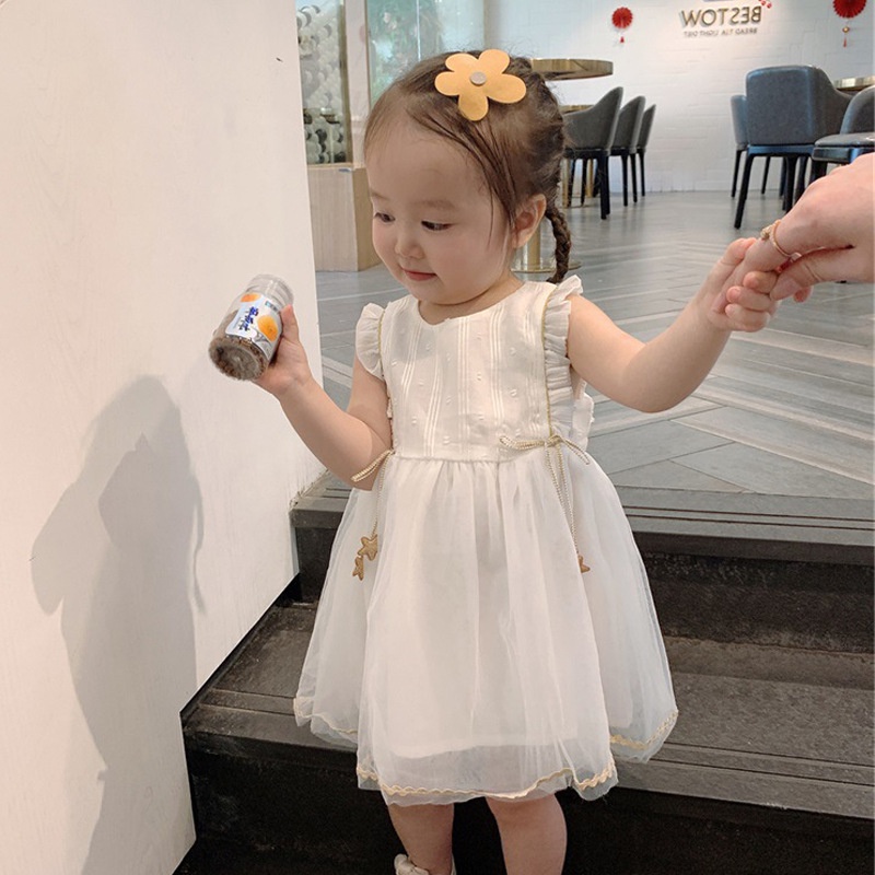 (8-23kg)Đầm công chúa voan trắng Quảng Châu cao cấp cho bé yêu(ảnh thật)