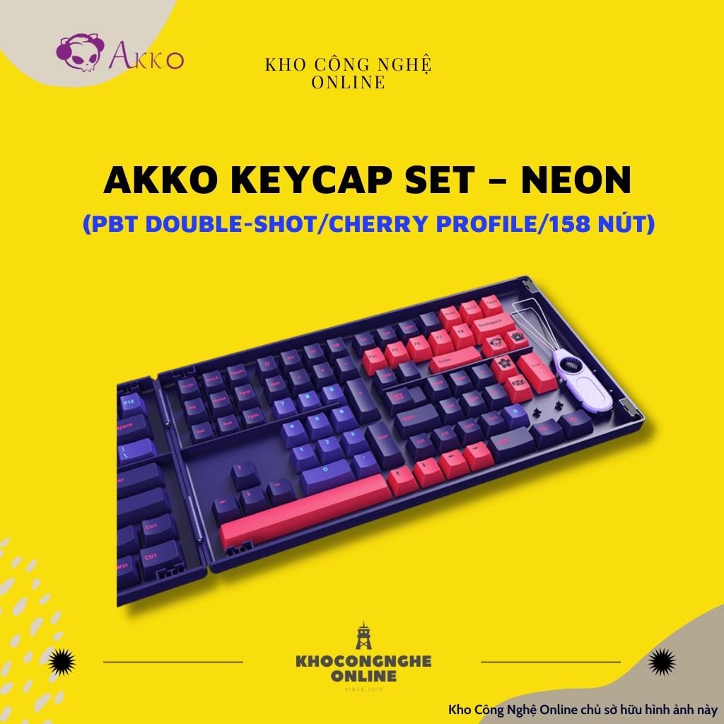 AKKO Keycap set – NEON (PBT Double-Shot/Cherry profile/157 nút)