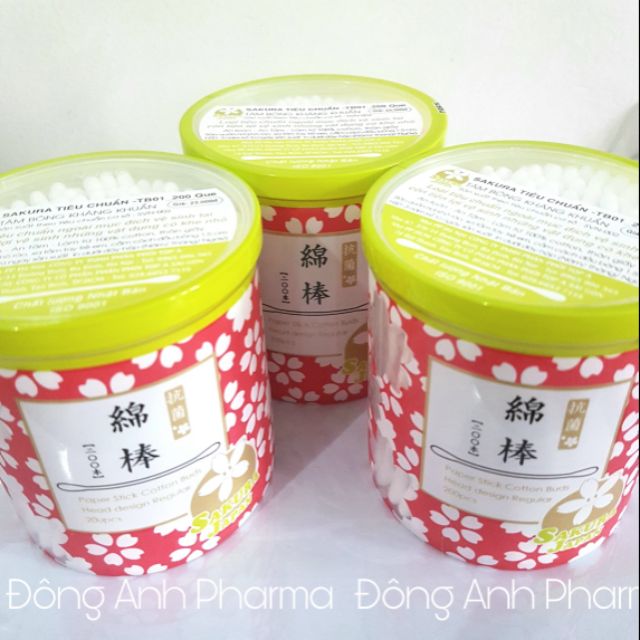 (❣️❣️❣️-5% LN cho quỹ Vacxin) Tăm bông kháng khuẩn Sakura, UD, Ohayo (hộp 200 que) - Đông Anh Pharmart
