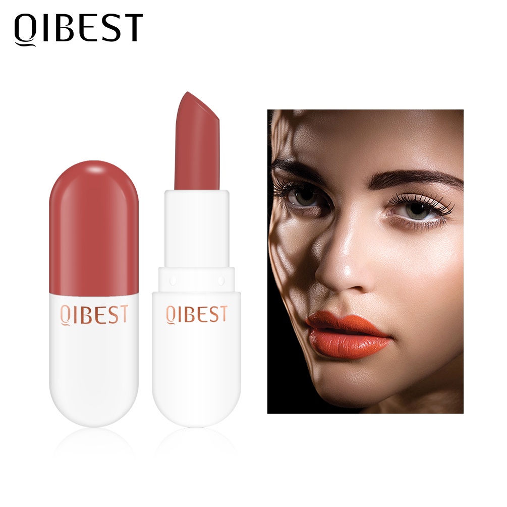 QIBEST Long-lasting Non-fading Waterproof Velvet Matte Lipstick Mini Capsule Lipstick