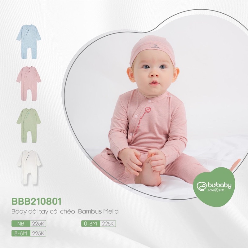 Bu baby - Bộ body dài tay cài chéo Bambus Mella BBB210801