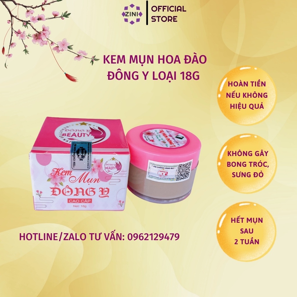 Kem Mụn Đông Y Hoa Đào Hộp Lớn 18G Zini Store, Kem Mụn Hoa Anh Đào Sạch Mụn Mờ Thâm Giảm Nám