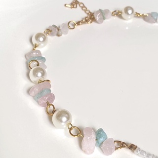 Vòng cổ hạt cườm mix đá Handmade