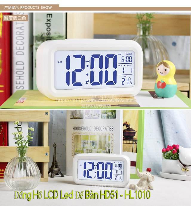 Đồng Hồ LCD Led Để Bàn HD51 - HL1010 Cao Cấp - Bảo hành 1 đổi 1