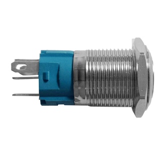 220V LED 16mm Push Button Switch Waterproof with Wire Connector Yellow