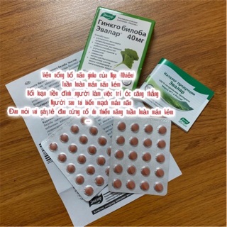 Hộp giấy 40 viên bổ nao Evalar ginkgo biloba