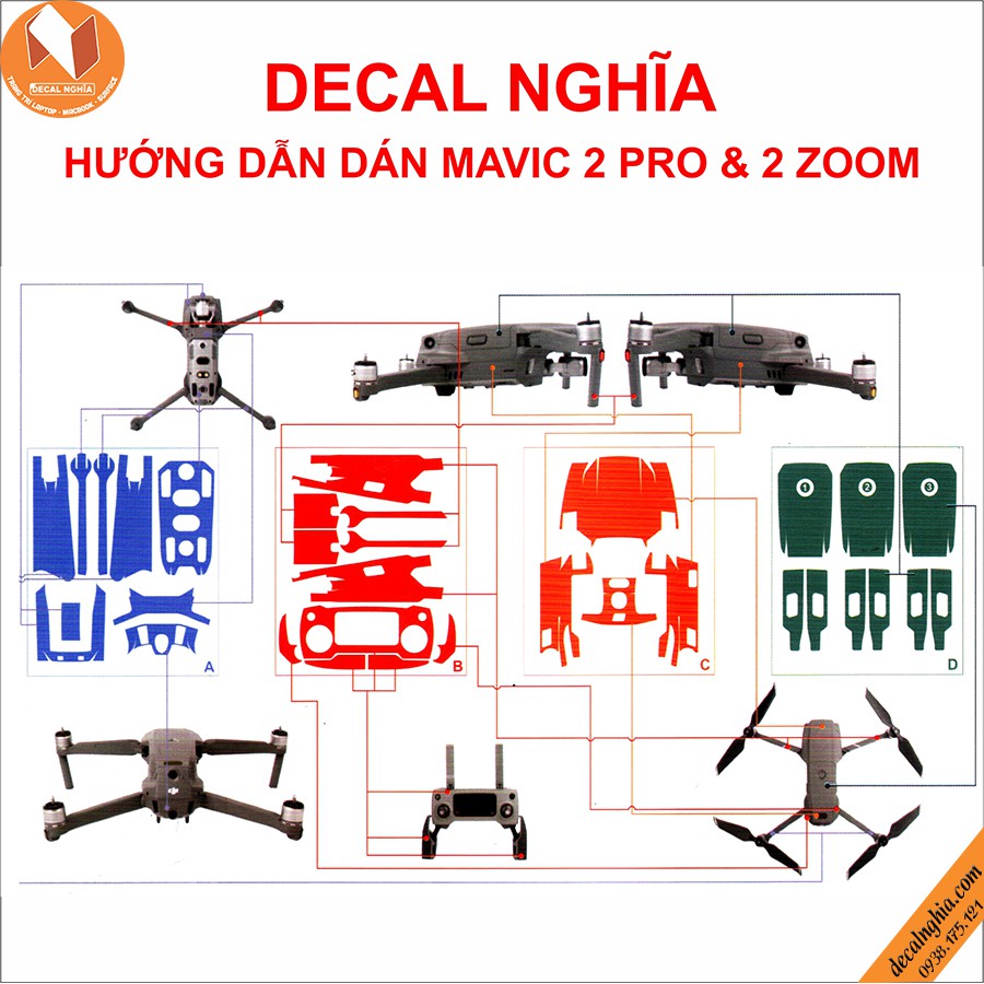 [Mã SKAMLTSM9 giảm 10% đơn 99K] Skin dán Mavic 2 pro , Mavic 2 Zoom