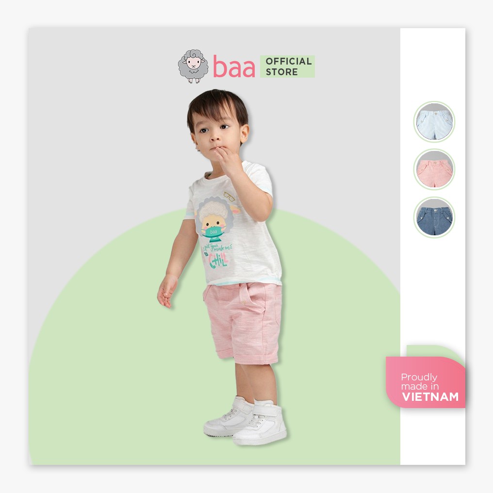 Quần short oxford BAA BABY nắp túi lật cho bé trai - BT-QU22N