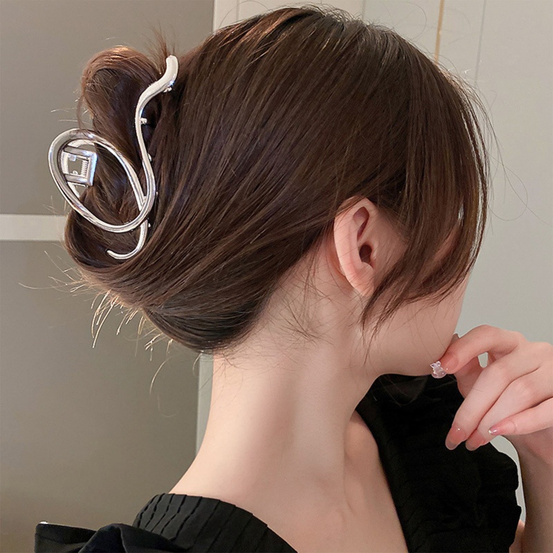 Kẹp Tóc Lớn Bằng Hợp Kim Họa Tiết Da Rắn Lấp Lánh Sang Trọng Cho Nữ