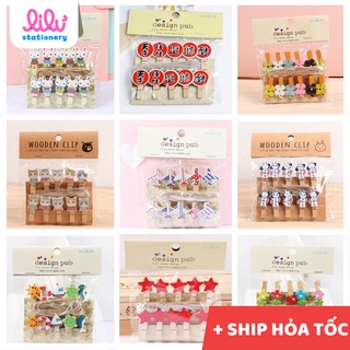 Set 10 kẹp gỗ treo ảnh 3,5x0,7cm kèm 2m dây cói treo ảnh. Combo kẹp treo ảnh trang trí, decor nhà cửa xinh xinh