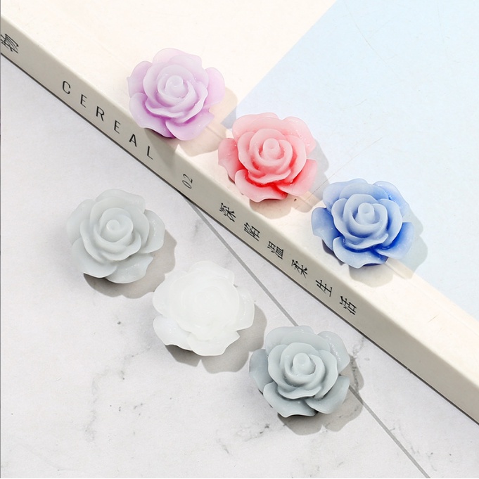 Charm hoa hồng 20mm cho các bạn trang trí kẹp tóc, dán Jibbitz, vỏ ốp điện thoại, DIY