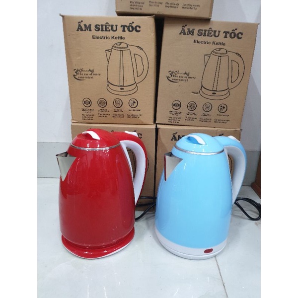 ( siêu rẻ ) Ấm siêu tốc Electric kettle 2 lớp 1,8 lít