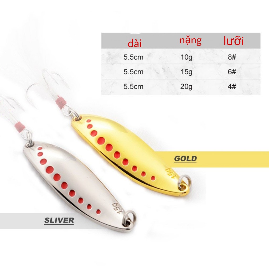 Mồi Câu Lure Thìa Lượn  Spoon NoebyHàng Chính HãngMồi Thìa Lure _ Lure _25