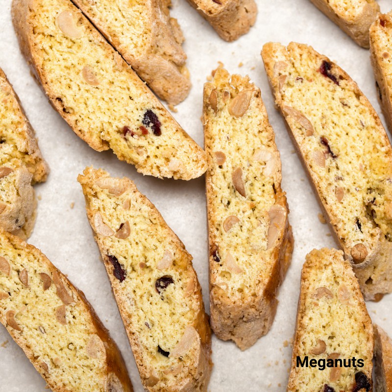 BISCOTTI Nguyên Cám 3 VỊ by Meganuts - Bánh Ngũ Cốc Nướng Ăn Kiêng Không Đường